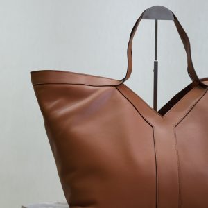 Y Tote Bag Brown Cowhide