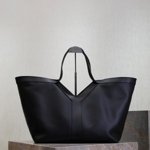 Y Tote Bag Black Cowhide
