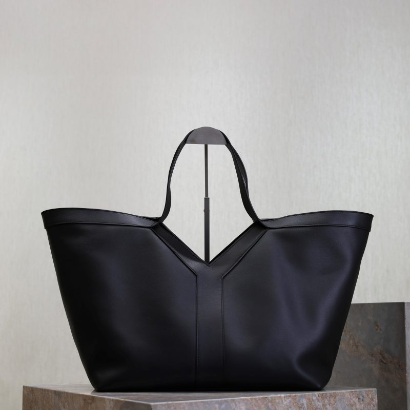 Y Tote Bag Black Cowhide