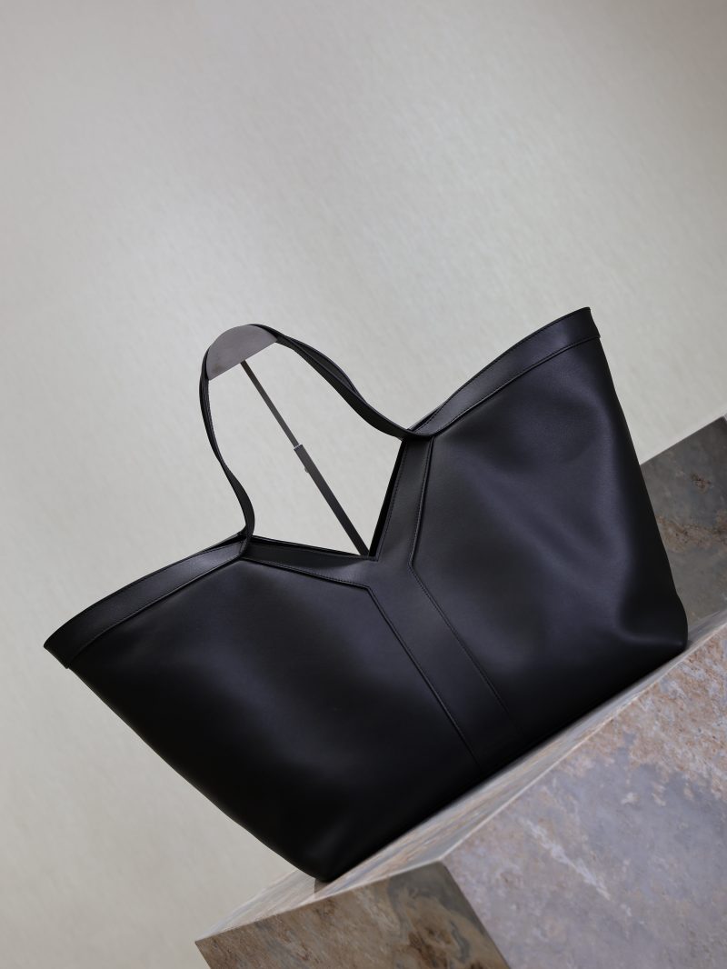 Y Tote Bag Black Cowhide
