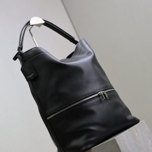 YSL Tag Hobo 31cm Black Cowhide