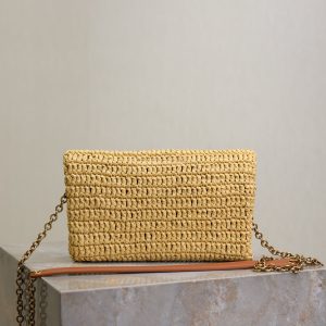 Calypso Bag 19cm Beige Raffia Leather