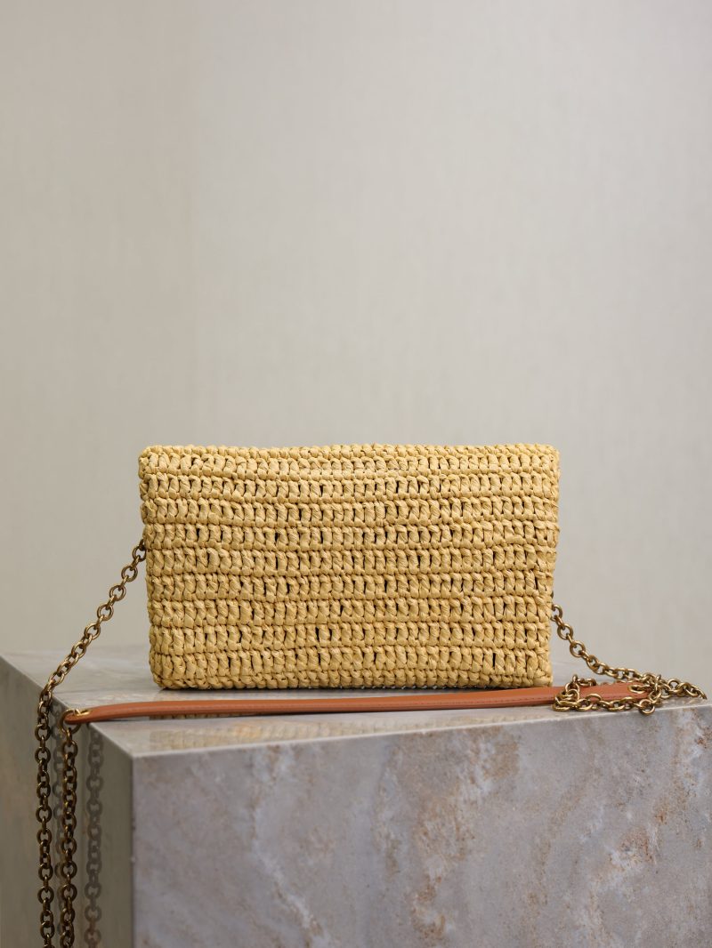 Calypso Bag 19cm Beige Raffia Leather