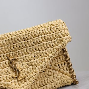 Calypso Bag 19cm Beige Raffia Leather