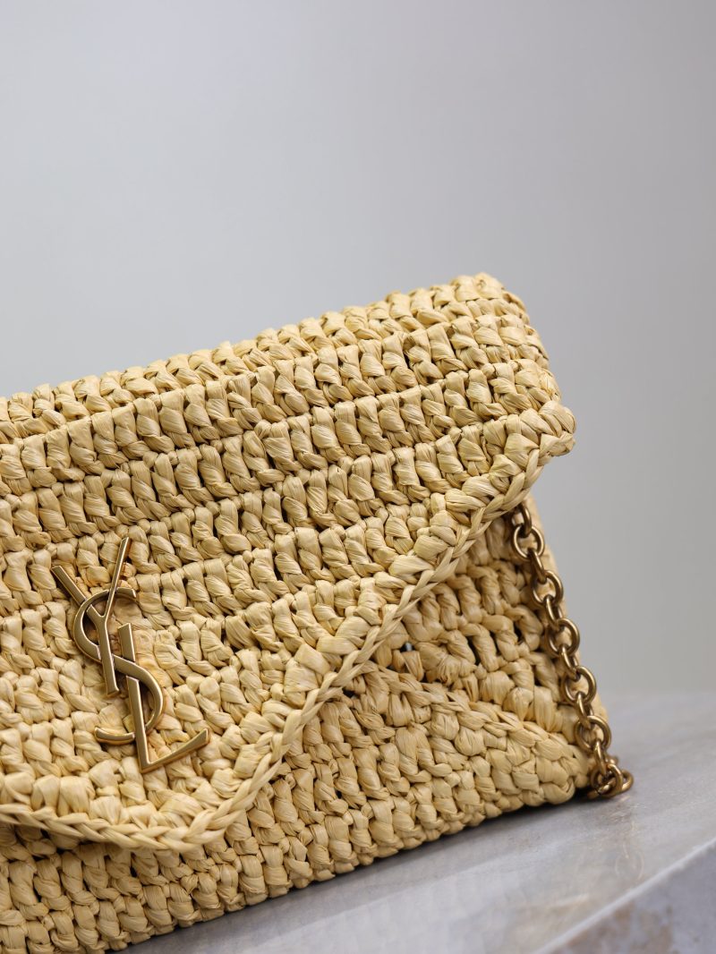 Calypso Bag 19cm Beige Raffia Leather