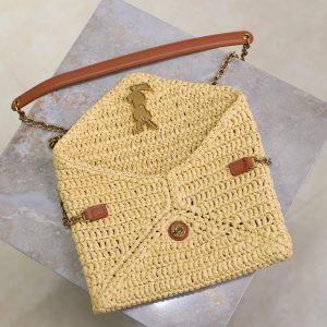 Calypso Bag 19cm Beige Raffia Leather