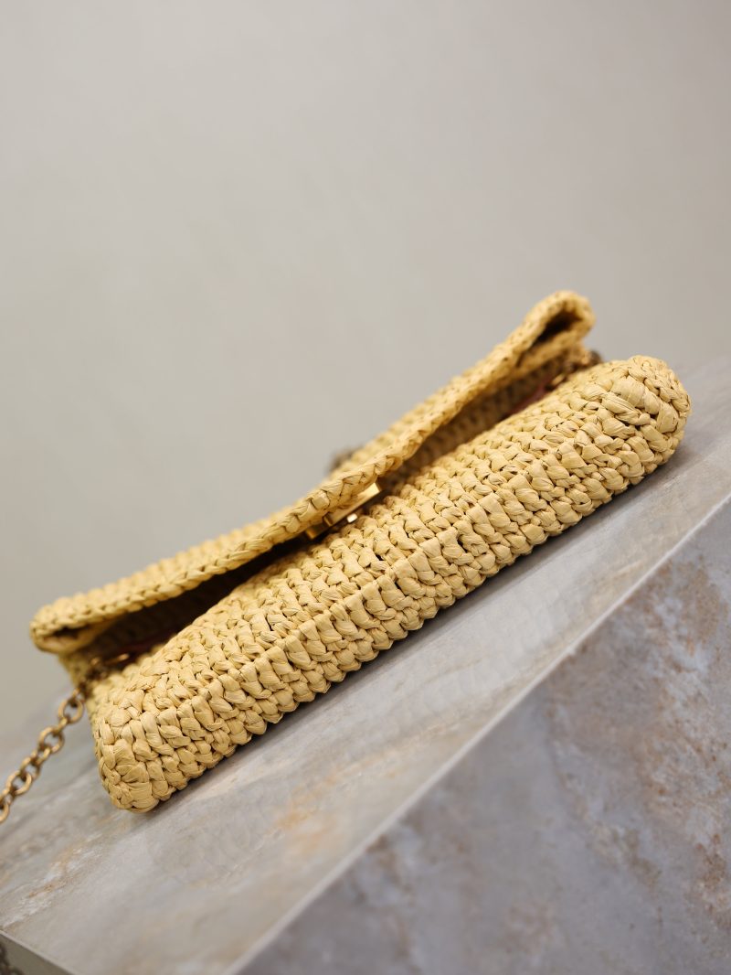 Calypso Bag 19cm Beige Raffia Leather