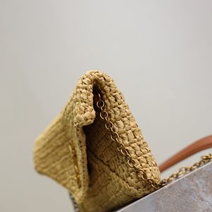 Calypso Bag 19cm Beige Raffia Leather