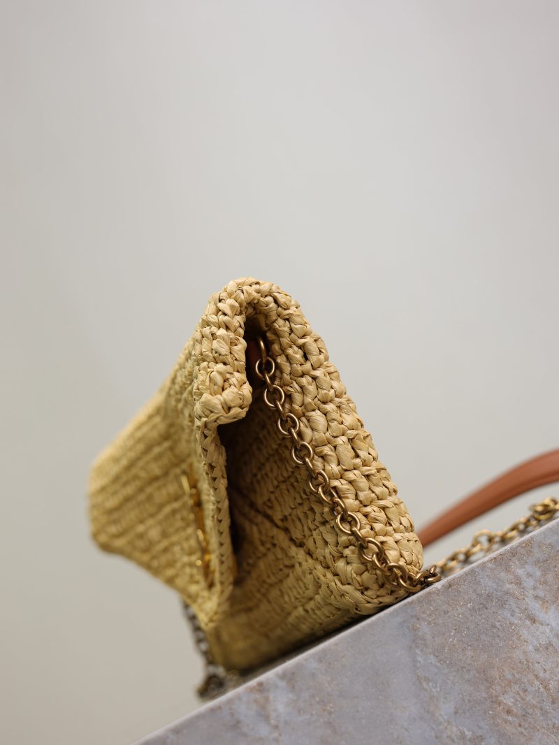 Calypso Bag 19cm Beige Raffia Leather