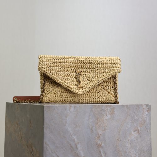 Calypso Bag 19cm Beige Raffia Leather