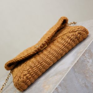 Calypso Bag 19cm Brown Rope Woven Leather