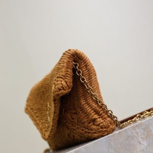 Calypso Bag 19cm Brown Rope Woven Leather