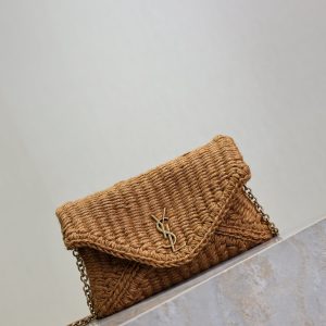 Calypso Bag 19cm Brown Rope Woven Leather