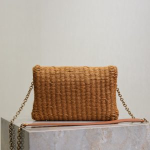 Calypso Bag 19cm Brown Rope Woven Leather