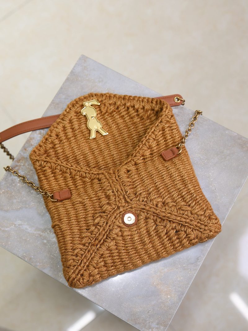 Calypso Bag 19cm Brown Rope Woven Leather