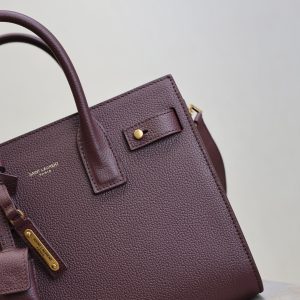 Sac De Jour Nano 26cm Dark Burgundy Grain Cowhide GHW