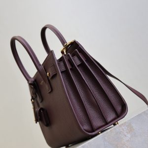 Sac De Jour Nano 26cm Dark Burgundy Grain Cowhide GHW