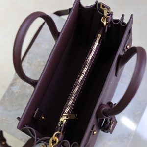 Sac De Jour Nano 26cm Dark Burgundy Grain Cowhide GHW