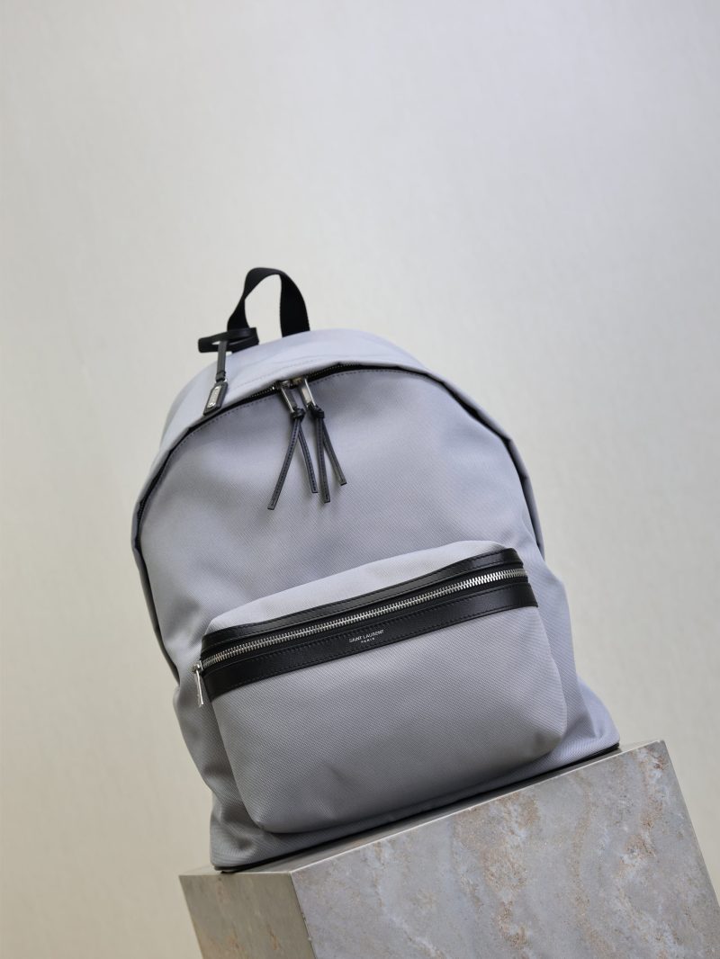 City Backpacks Light Gray Cowhide Cotton