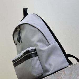 City Backpacks Light Gray Cowhide Cotton