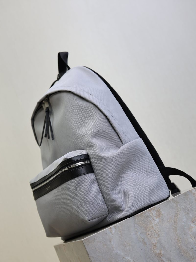 City Backpacks Light Gray Cowhide Cotton