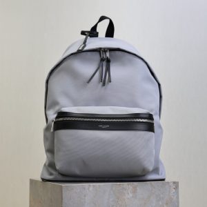 City Backpacks Light Gray Cowhide Cotton