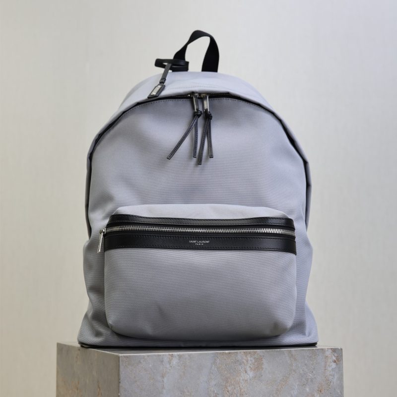 City Backpacks Light Gray Cowhide Cotton