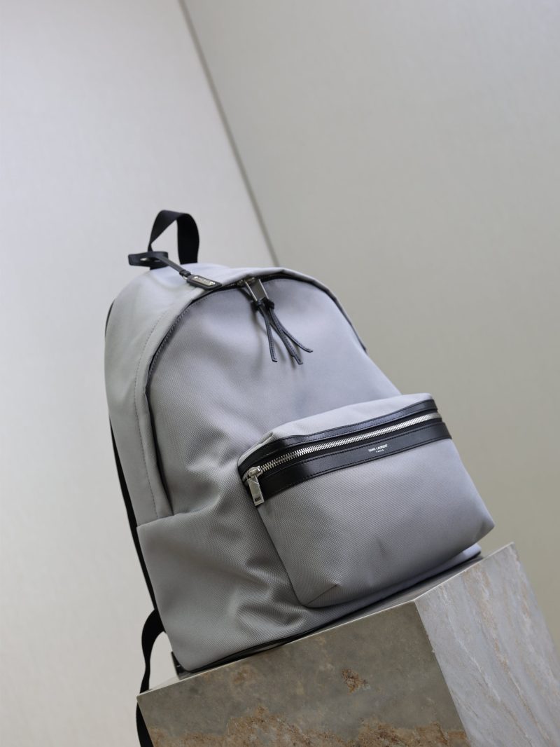 City Backpacks Light Gray Cowhide Cotton