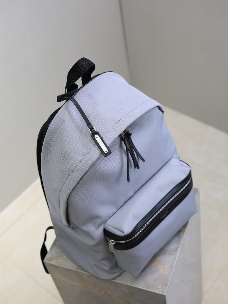 City Backpacks Light Gray Cowhide Cotton
