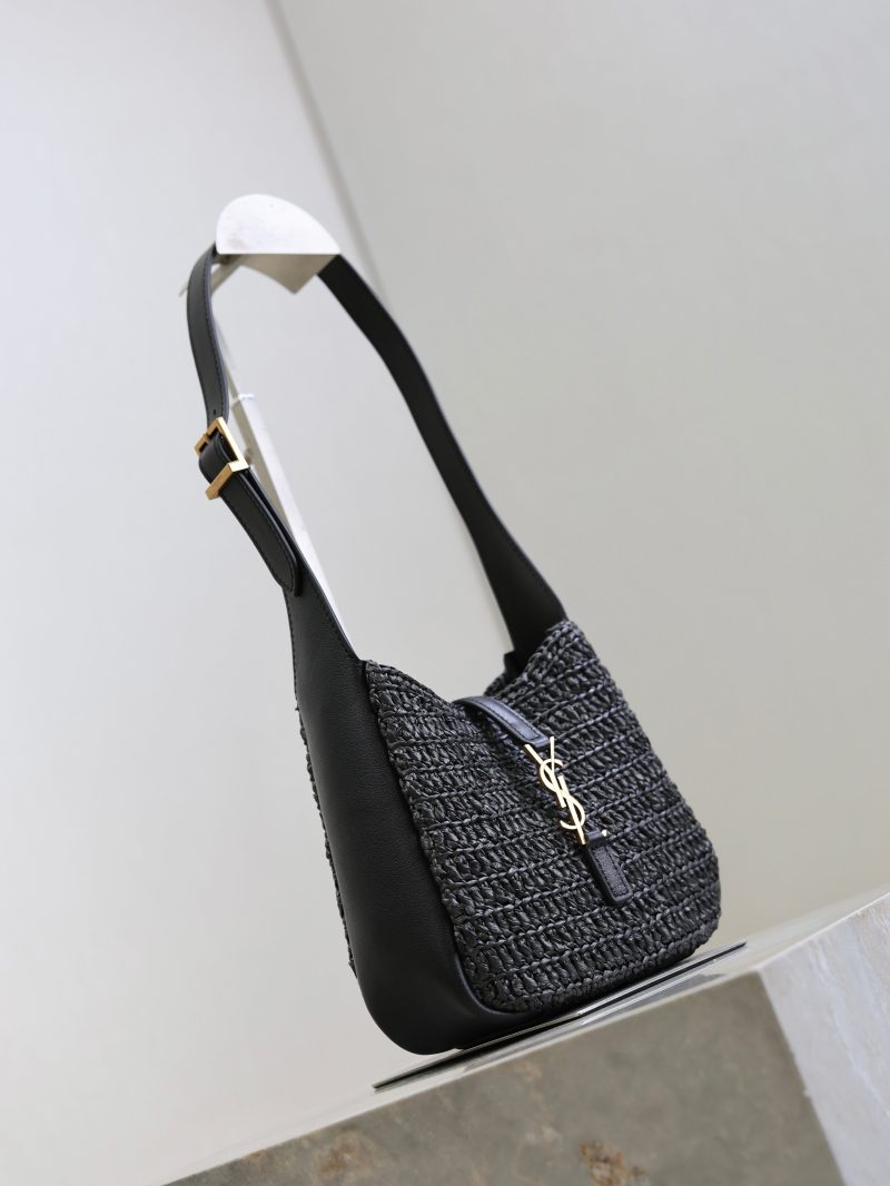 LE 5A7 Mini 15cm Black Raffia Leather GHW