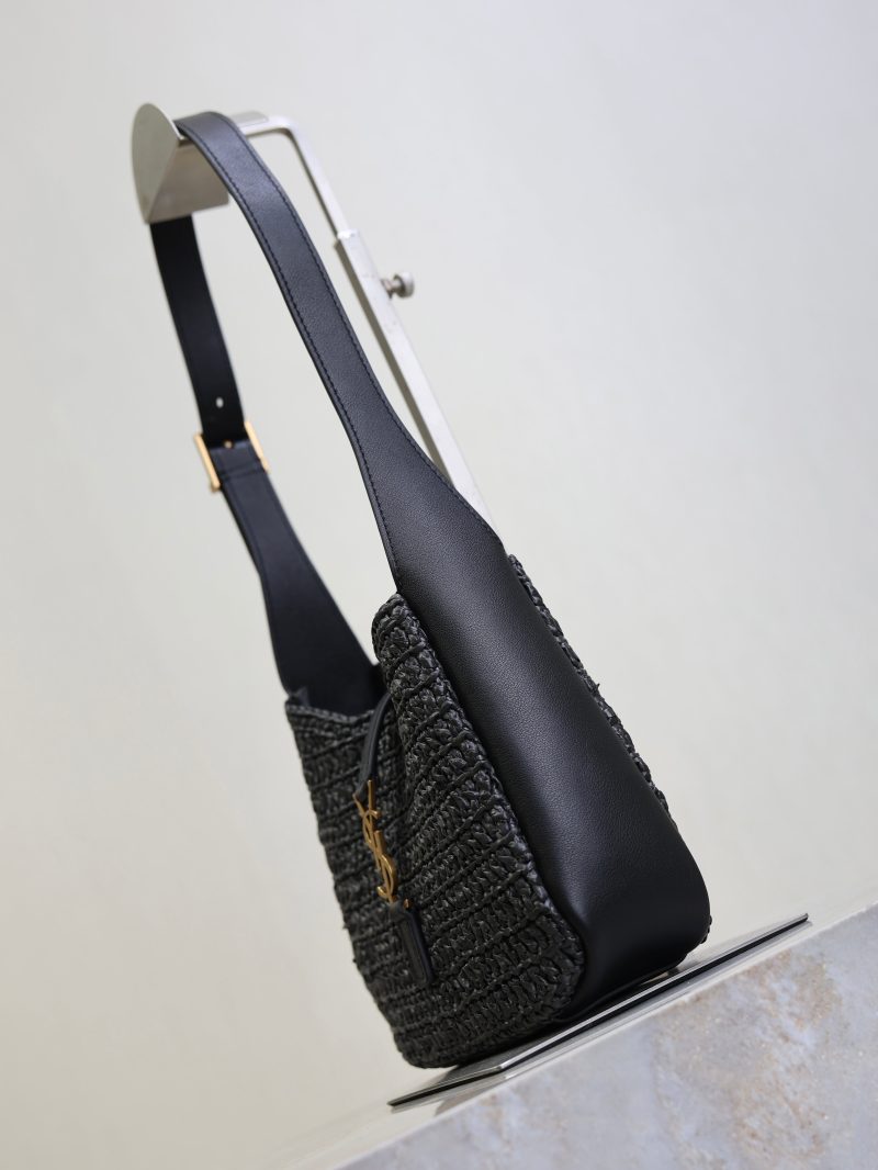 LE 5A7 Mini 15cm Black Raffia Leather GHW