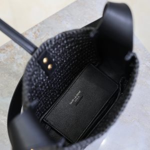 LE 5A7 Mini 15cm Black Raffia Leather GHW