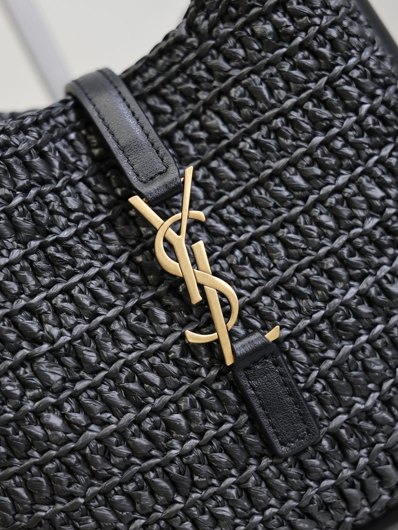 LE 5A7 Mini 15cm Black Raffia Leather GHW