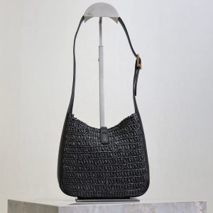 LE 5A7 Mini 15cm Black Raffia Leather GHW