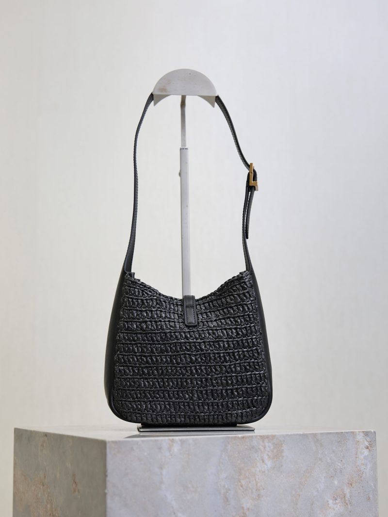 LE 5A7 Mini 15cm Black Raffia Leather GHW