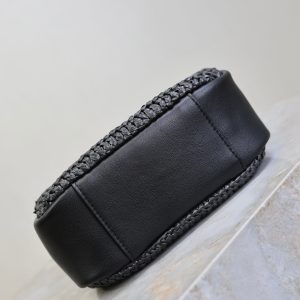 LE 5A7 Mini 15cm Black Raffia Leather GHW