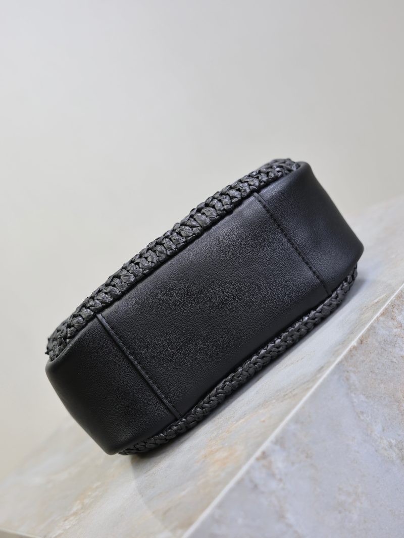 LE 5A7 Mini 15cm Black Raffia Leather GHW