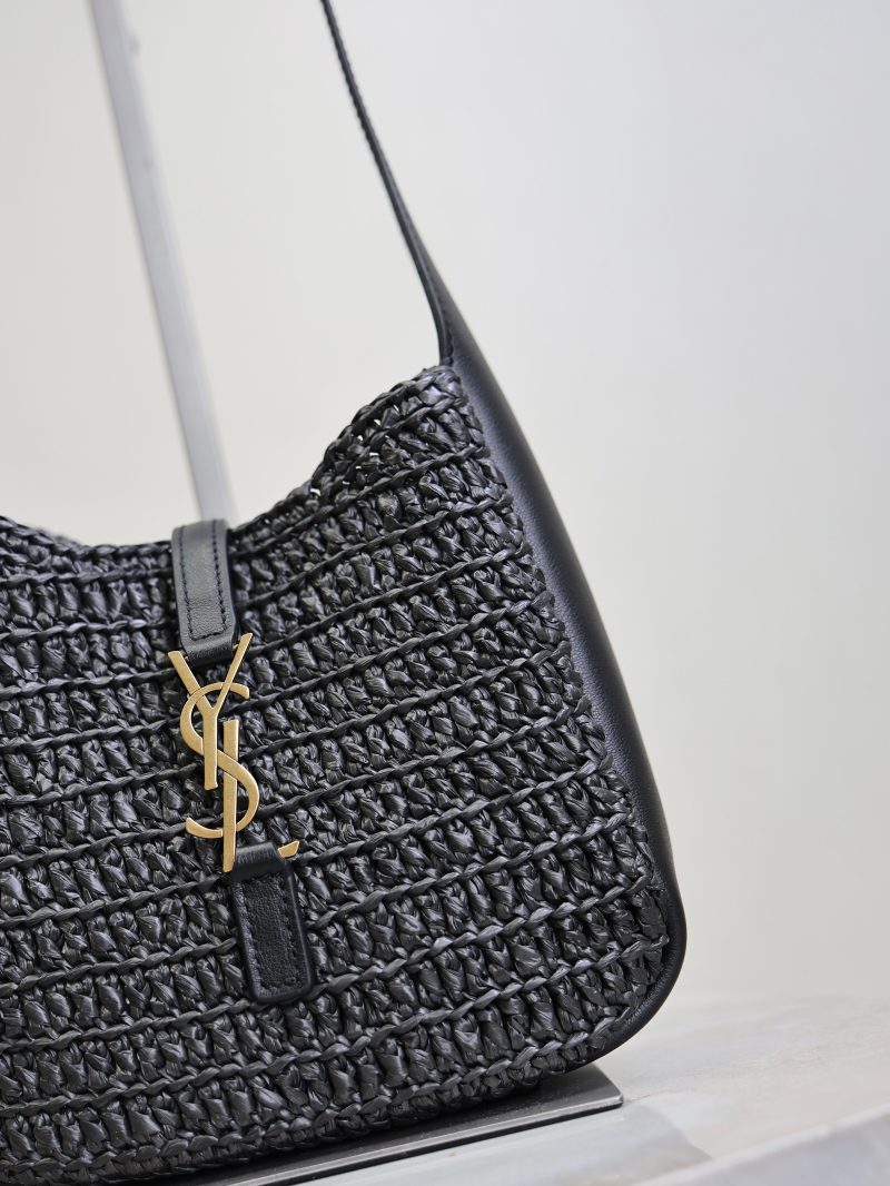 LE 5A7 Mini 15cm Black Raffia Leather GHW