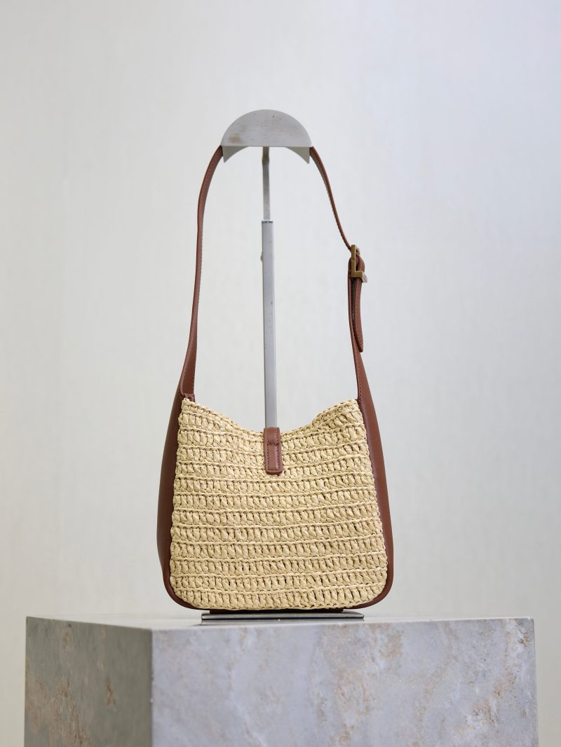 LE 5A7 Mini 15cm Brown Beige Raffia Leather GHW