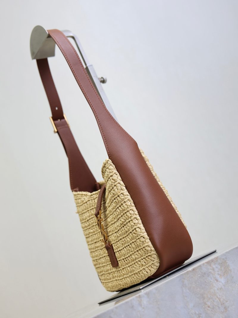 LE 5A7 Mini 15cm Brown Beige Raffia Leather GHW