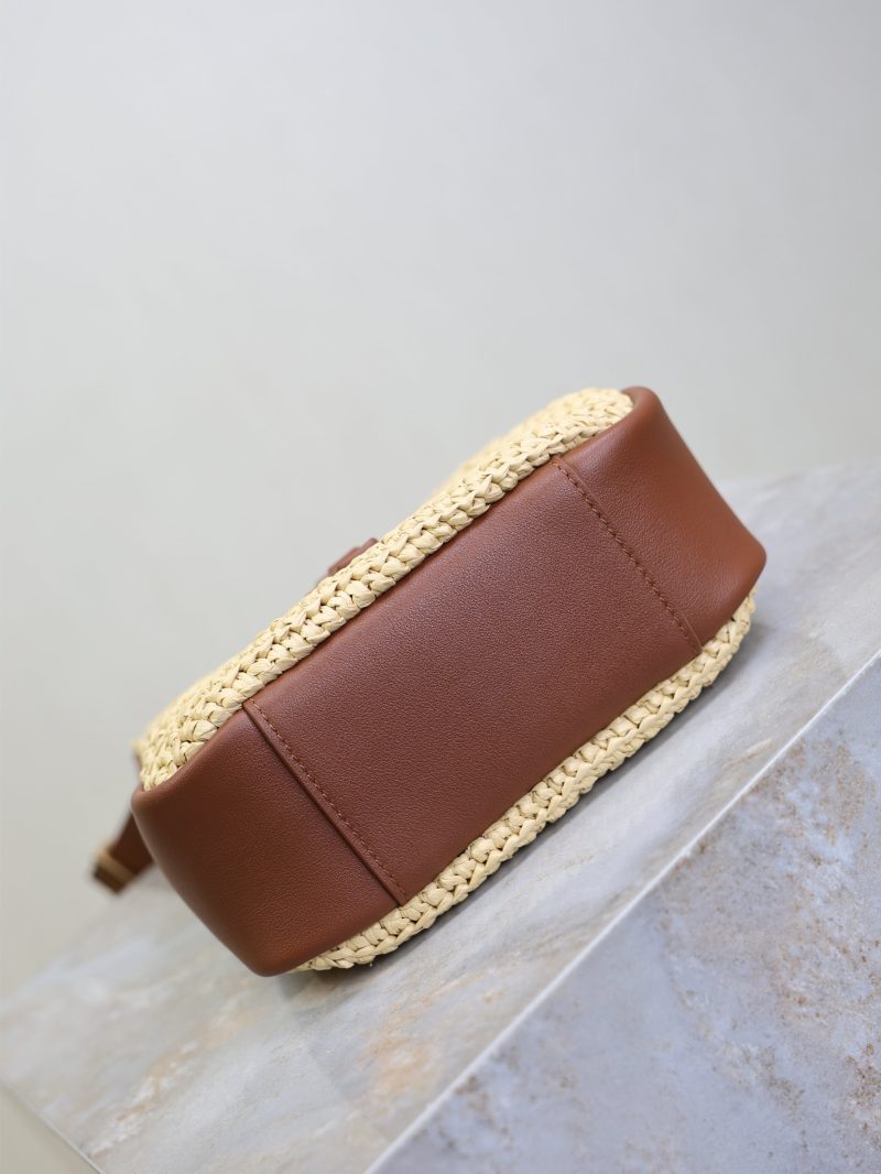 LE 5A7 Mini 15cm Brown Beige Raffia Leather GHW