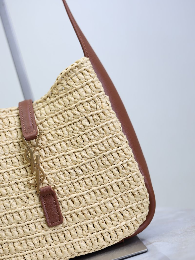 LE 5A7 Mini 15cm Brown Beige Raffia Leather GHW