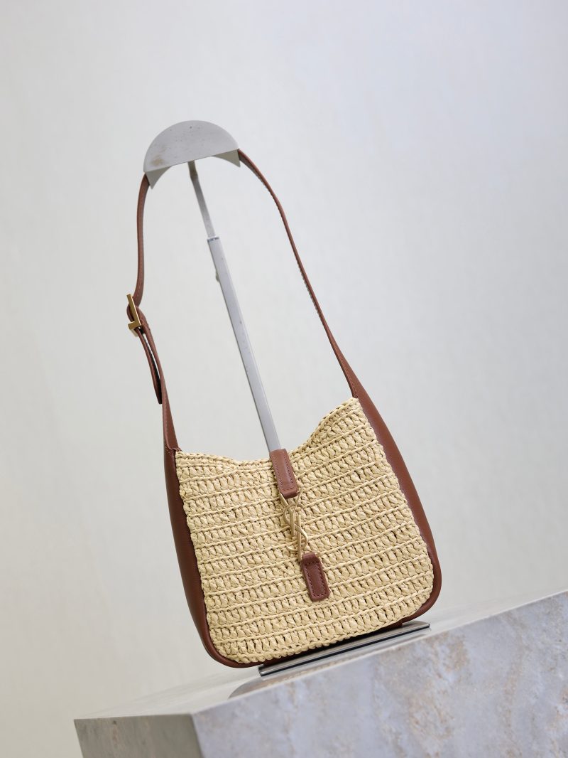 LE 5A7 Mini 15cm Brown Beige Raffia Leather GHW