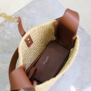 LE 5A7 Mini 15cm Brown Beige Raffia Leather GHW