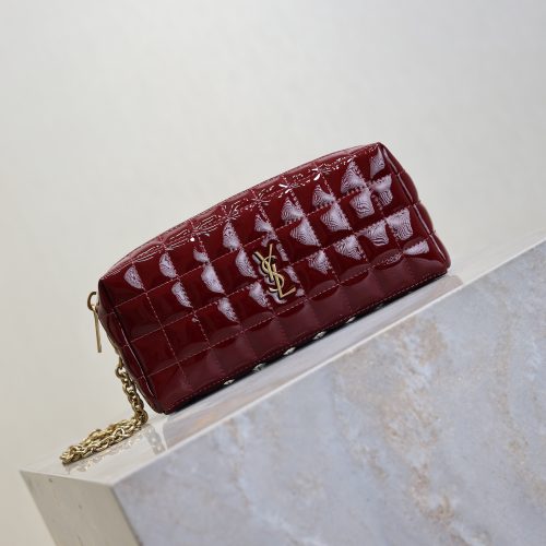 imgHD_f8c0bdc9_20250903_i1756881694664_8534_0_1_jpg YSL Cassandre Matelassé Chain Clutch 18.5cm Burgundy Patent Leather