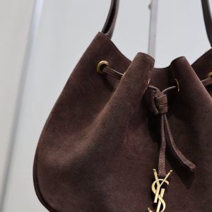 YSL Paris VII Hobo Bag Dark Brown Suede