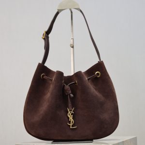 YSL Paris VII Hobo Bag Dark Brown Suede