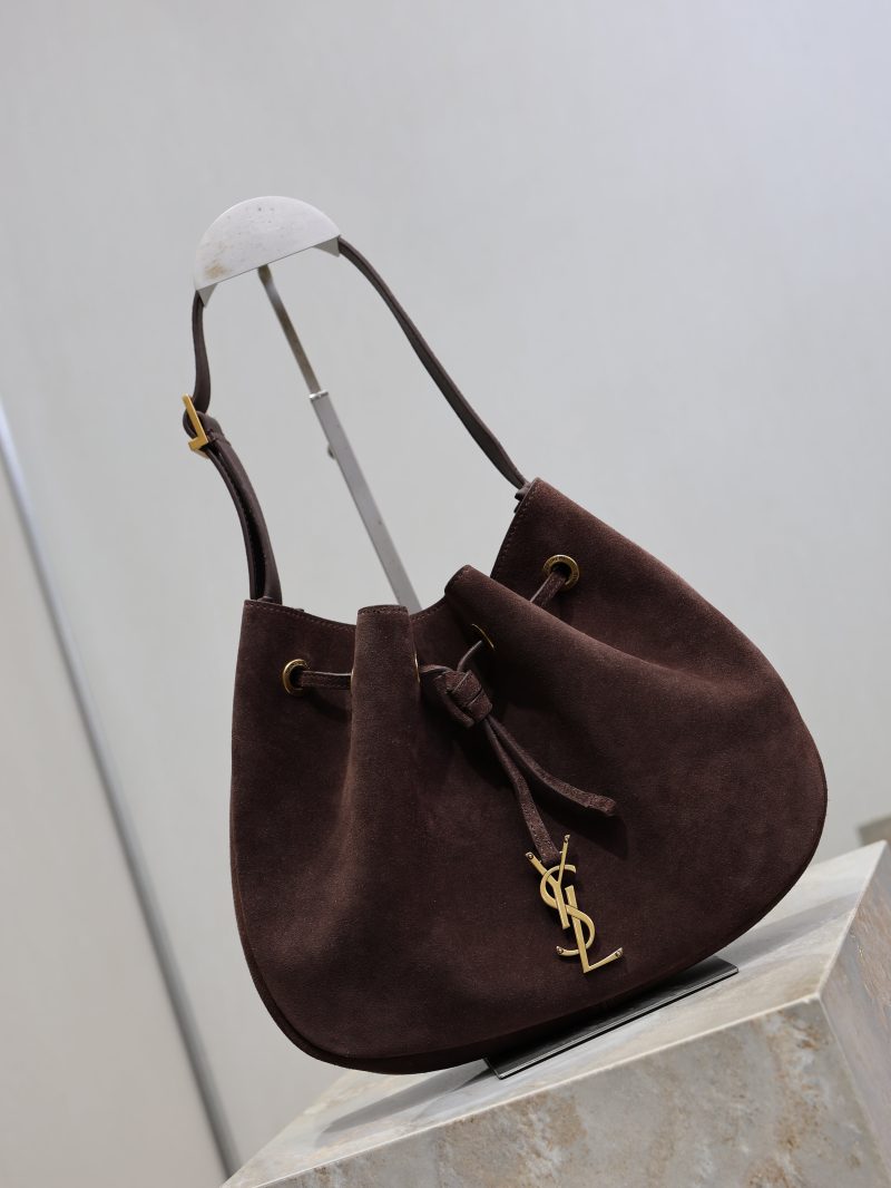 YSL Paris VII Hobo Bag Dark Brown Suede