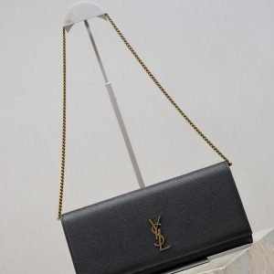 YSL Kate Clutch Bag Black Caviar Leather