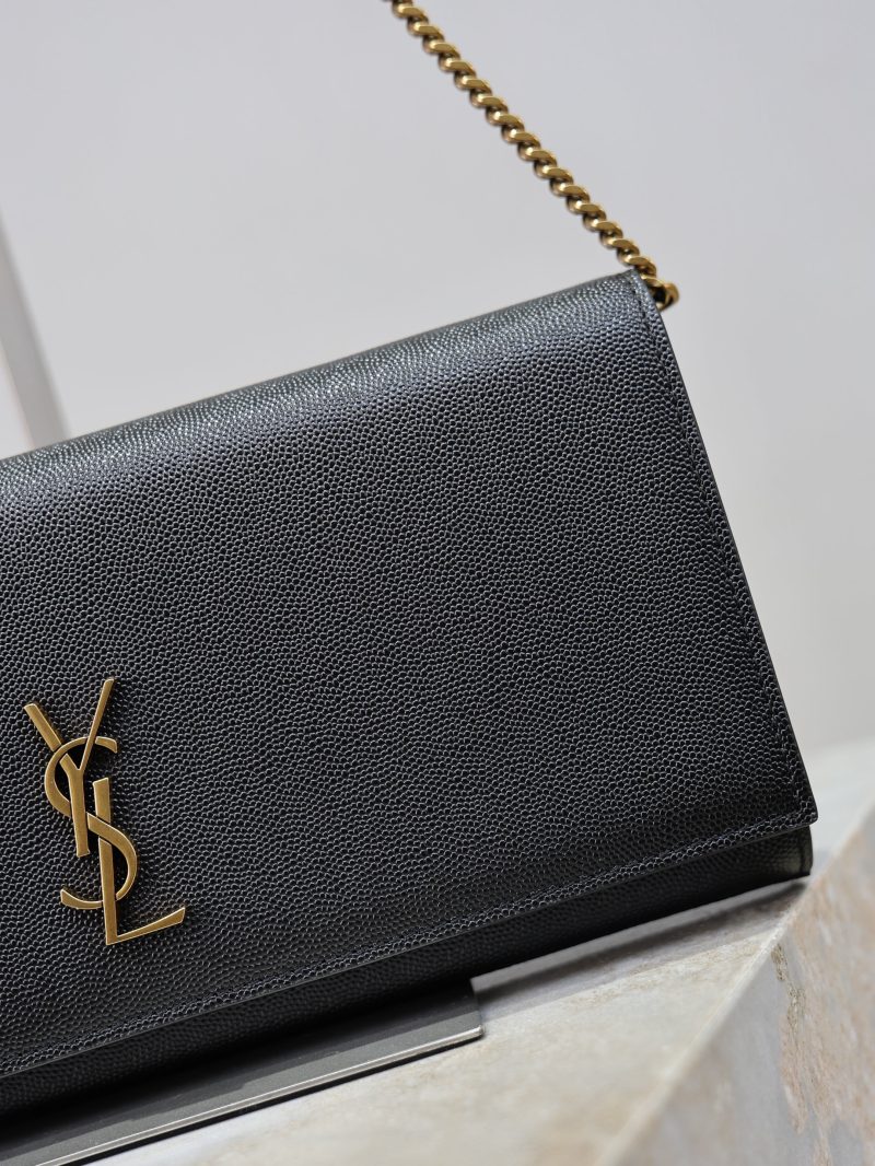 YSL Kate Clutch Bag Black Caviar Leather